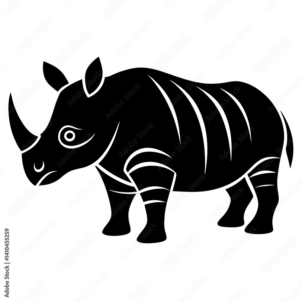 Fototapeta premium Animal Rhinoceros silhouette vector illustrator