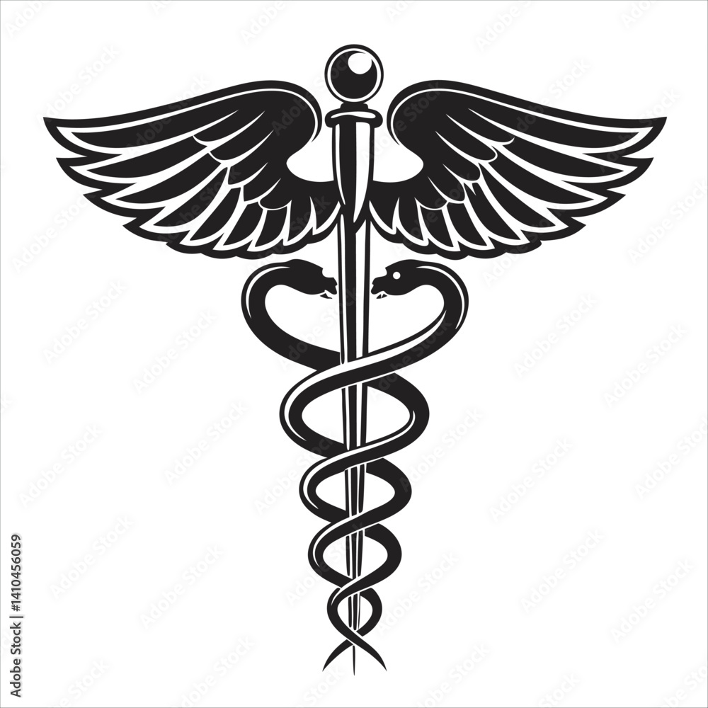 caduceus medical symbol on white background caduceus medical symbol on white background