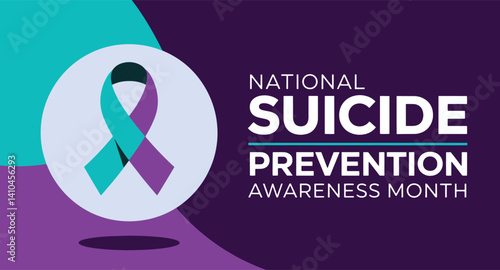 September National Suicide Prevention Awareness Month background. Holiday concept with text and standard colors. Ideal for banners, posters, placards, cards and awareness designs.