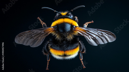 bee on a black background