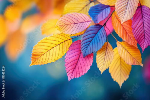 Colorful leaves covering the ground in a vibrant autumn scene.