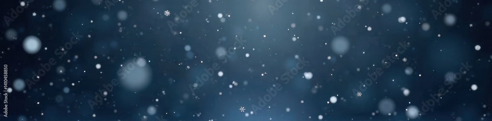 Snowflakes gently falling from grey sky against dark space, serene, slow Snowflakes gently falling from grey sky against dark space, serene, slow
