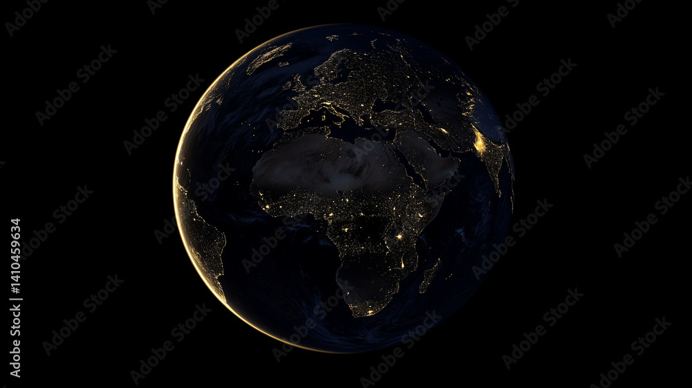 High Resolution Satellite View of Earth at Night with Cities Glowing Across Continents (12) High Resolution Satellite View of Earth at Night with Cities Glowing Across Continents (12)