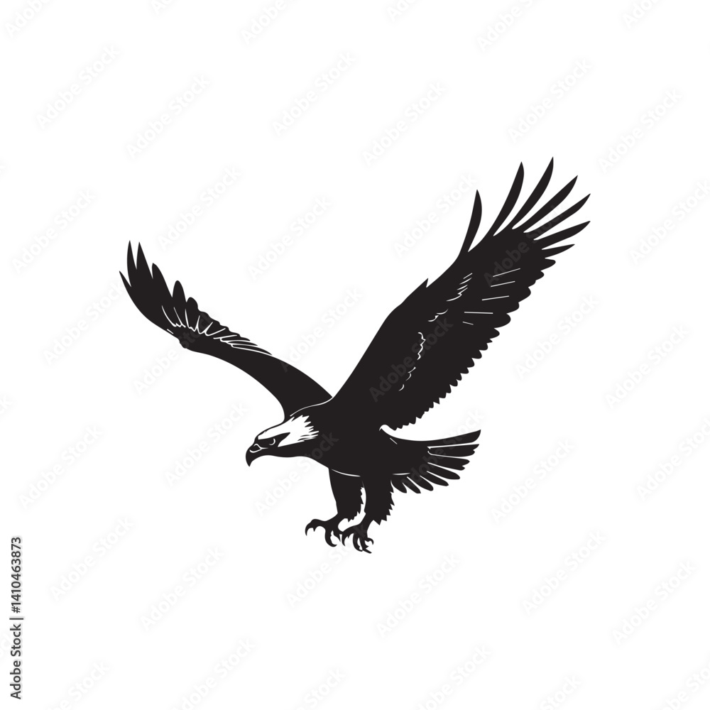 Obraz premium Stylized Eagle Head Silhouette Vector Illustration