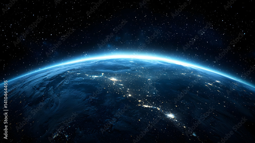 Fototapeta premium Earth From Space At Night