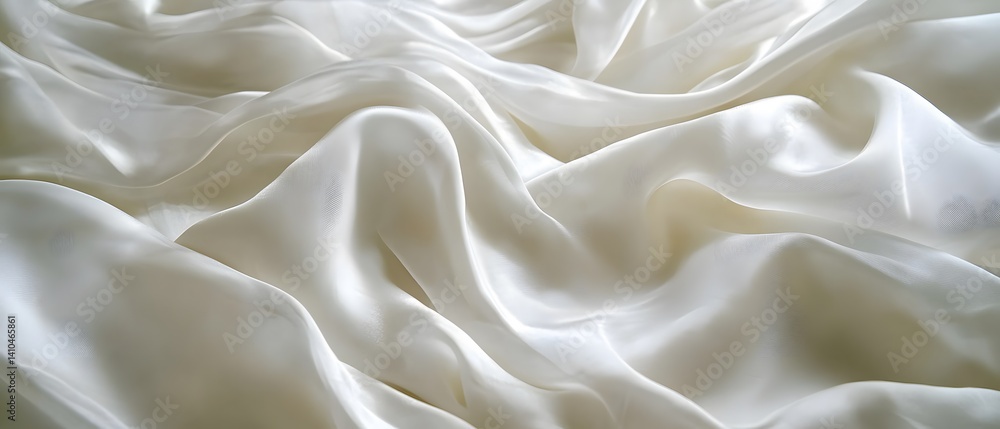 Elegant Draped Creamy White Silk Fabric Texture Elegant Draped Creamy White Silk Fabric Texture