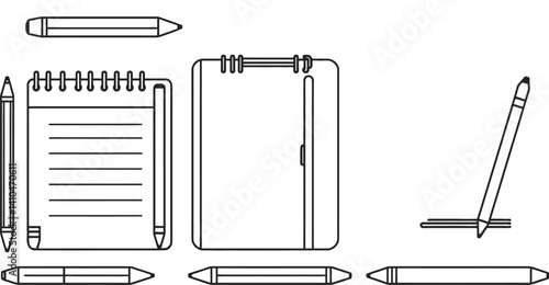 Black metal clip on a blank paper sheet from an office stationery set isolated on white