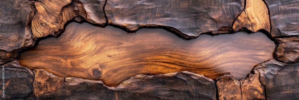 Epoxy Resin River in Wood Slab - Natural wood texture, resin art, handcrafted, organic shapes, earth tones. Symbolizes nature, craftsmanship, artistry, uniqueness, and tranquility Epoxy Resin River in Wood Slab - Natural wood texture, resin art, handcrafted, organic shapes, earth tones. Symbolizes nature, craftsmanship, artistry, uniqueness, and tranquility