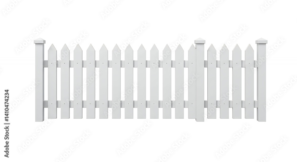 White picket fence with gate design
