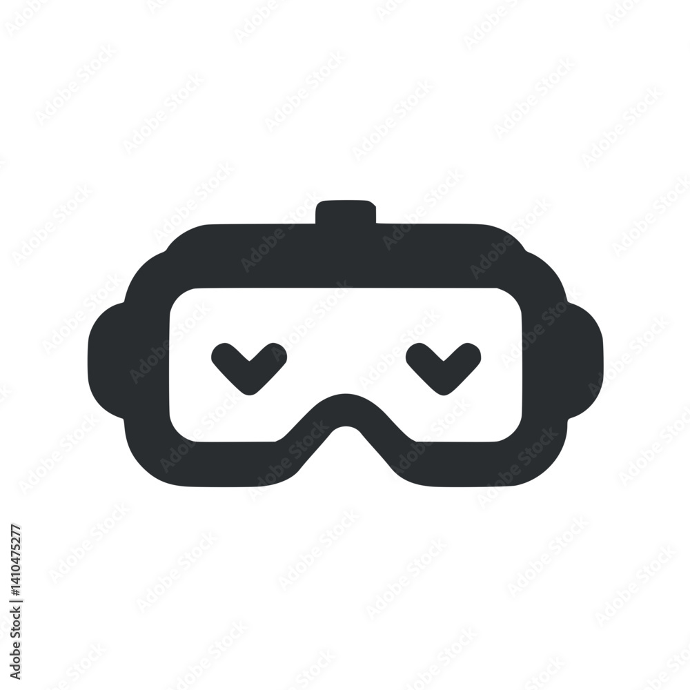 Virtual Reality Headset Icon in Minimalist Style  on a transparent background