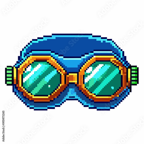 Retro Pixel Art Goggles with Neon Colors