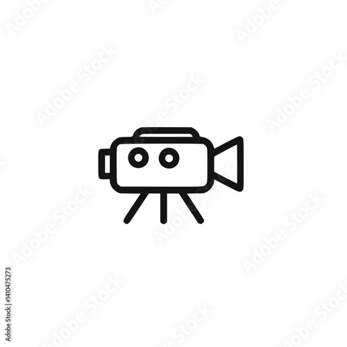 Vintage video camera illustration on a transparent background