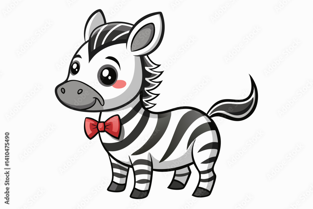 Fototapeta premium Adorable and colorful cute animal vector illustration perfect for children's books, nursery decor, educational materials, stickers, greeting cards, and cartoon-themed designs. Features charming animal