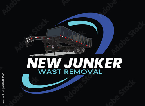 Junk removal logo design, Dumpster logo, Roll off dumpster vector design, hauling logo