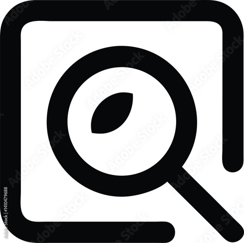 Magnifying Glass Icon Detailed Search, Leaf, Nature Exploration