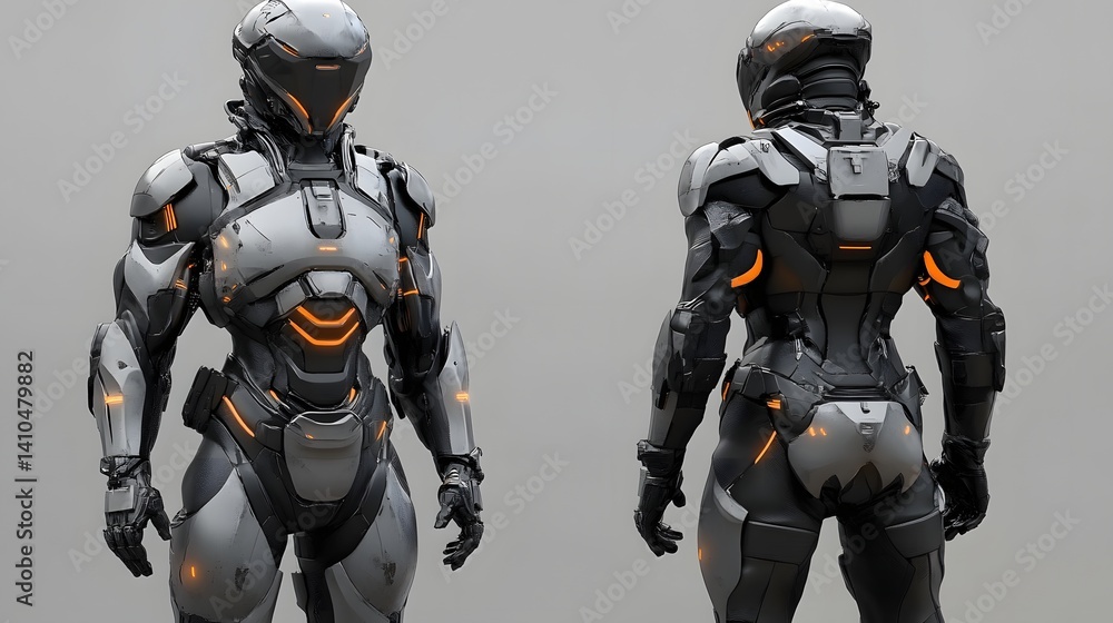Futuristic Armor Illustration: This digitally rendered artwork showcases a sleek, advanced suit of armor with intricate details, offering a glimpse into a technologically advanced future. Futuristic Armor Illustration: This digitally rendered artwork showcases a sleek, advanced suit of armor with intricate details, offering a glimpse into a technologically advanced future.