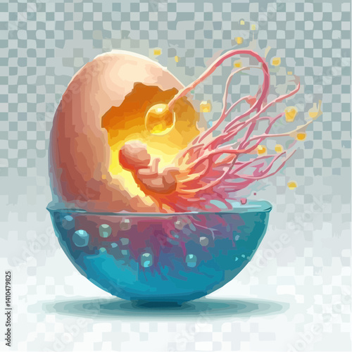 artistic image of the origin of a human embryo 57