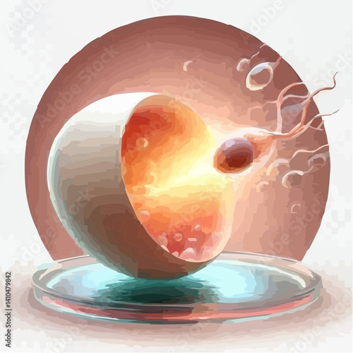 artistic image of the origin of a human embryo 54