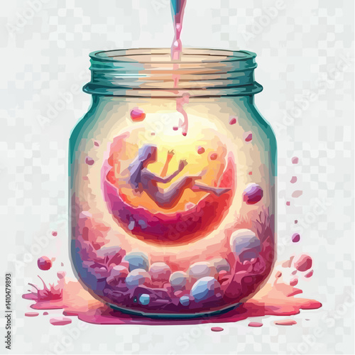artistic image of the origin of a human embryo 46