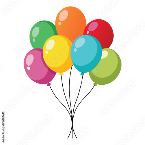 Whimsical floating balloons flat vector for party and festival use