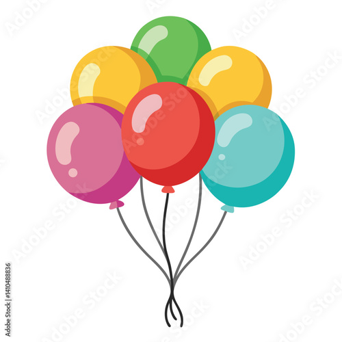 Playful party balloons vector for celebration or carnival themes