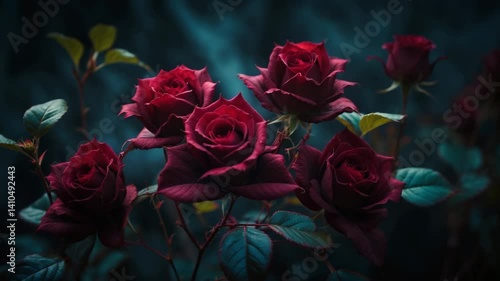 Wallpaper Mural Freshly sprouting texture of rose leaves Torontodigital.ca