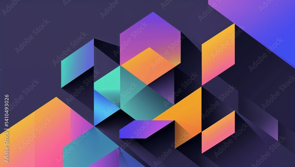 Creative Geometric Gradient Composition with Shadow Play
Creative Geometric Gradient Composition with Shadow Play