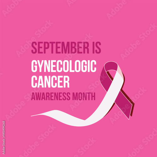 Flat vector Gynecologic Cancer Awareness Month celebration. Ideal for flyers, flat illustrations, and health awareness designs focused on women's cancer support and education.