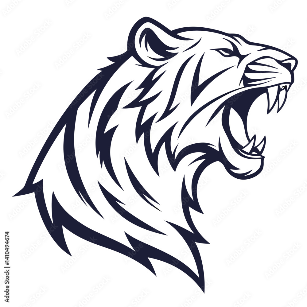 Obraz premium Tiger head Silhouette vector design
