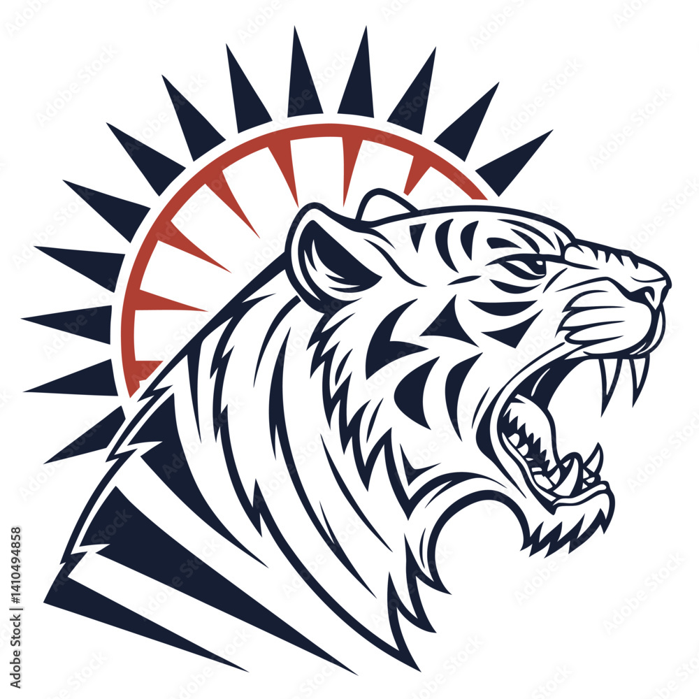 Obraz premium Tiger head Silhouette vector design