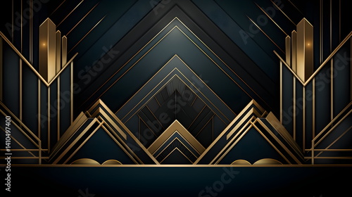 art deco texture with gold and black