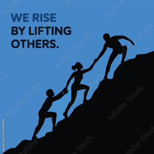 vector illustration highlighting success and unity teamwork quote. Ideal for corporate branding, wall sticker designs, and office murals that encourage collaboration and productivity.