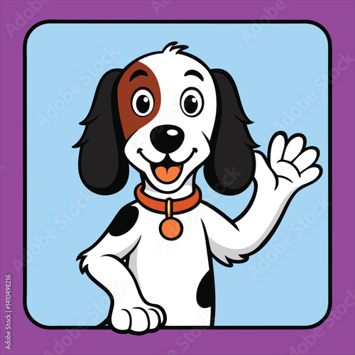 Cute  English Setter    in Welcoming Gesture 