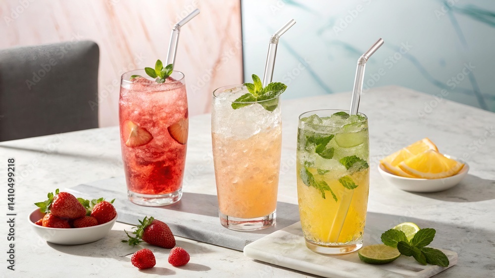 Raspberry Citrus Crushed Ice Refresher with Mint Raspberry Citrus Crushed Ice Refresher with Mint