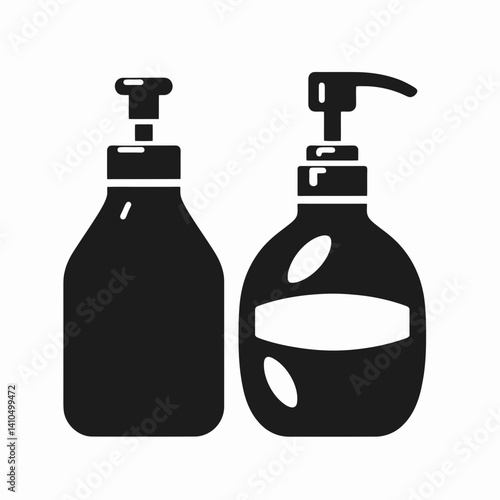 Soap Dispenser Silhouettes in black on a white background