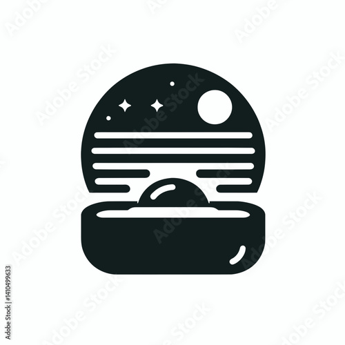 Soap Dish Silhouettes in black on a white background
