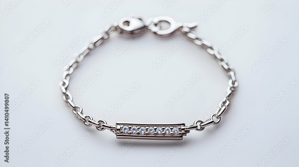Delicate Silver Bracelet with Crystals Delicate Silver Bracelet with Crystals