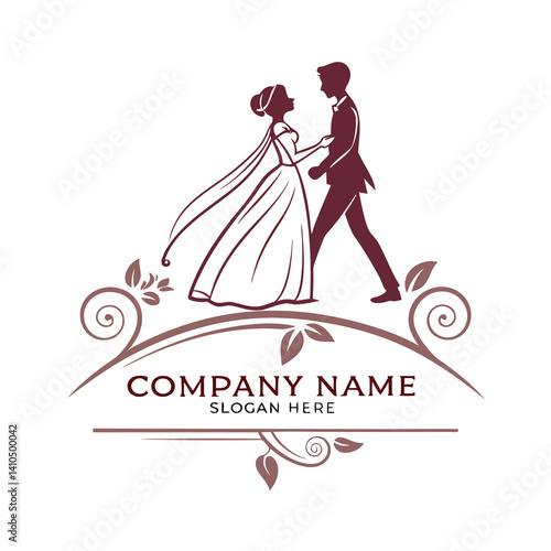 Elegant wedding couple logo design