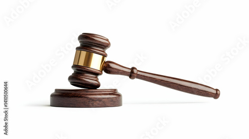 Wooden Gavel On White Background