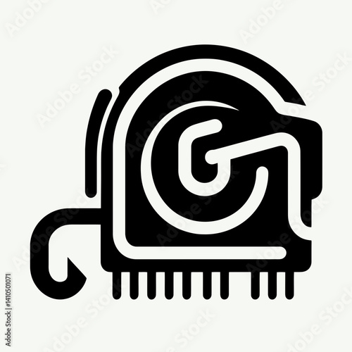 Tape Measure Hook Silhouettes in black on a white background