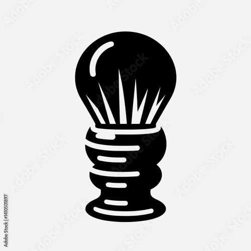 Shaving Brush Silhouettes in black on a white background