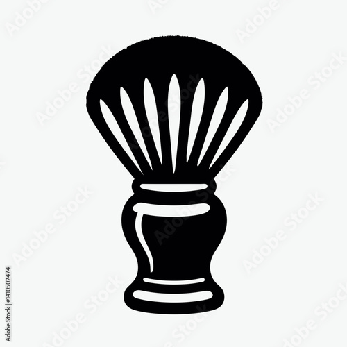 Shaving Brush Handle Silhouettes in black on a white background