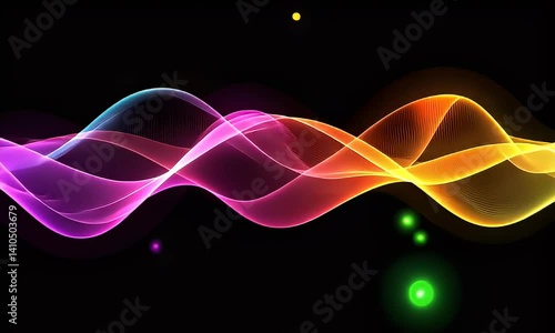 Wallpaper Mural Abstract rainbow waves flowing on a dark background Torontodigital.ca