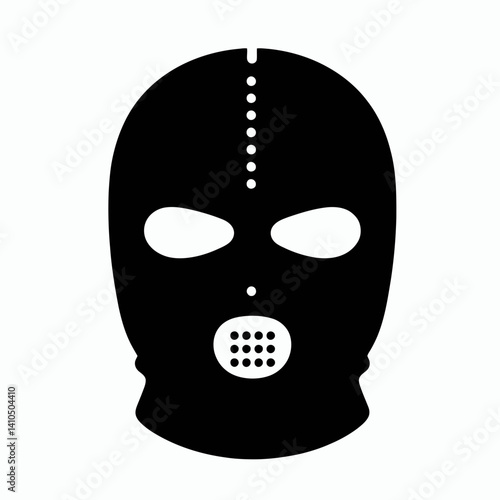 Ski Mask Silhouettes in black on a white background