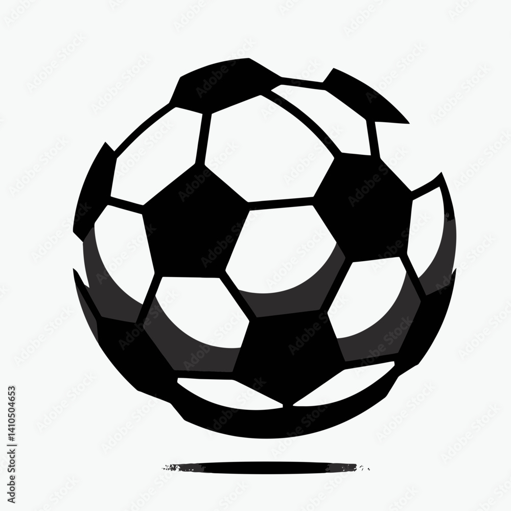 Obraz premium Soccer Ball Panel Silhouettes in black on a white background