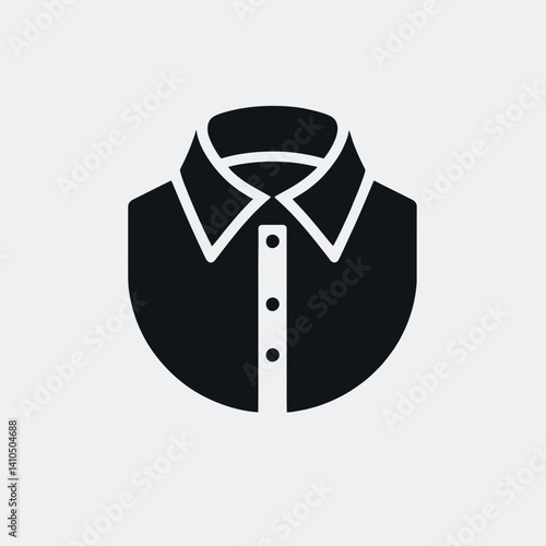 Shirt Collar Silhouettes in black on a white background