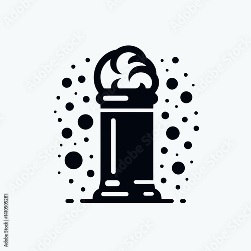 Shaving Foam Silhouettes in black on a white background