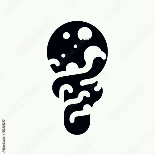 Shaving Foam Silhouettes in black on a white background