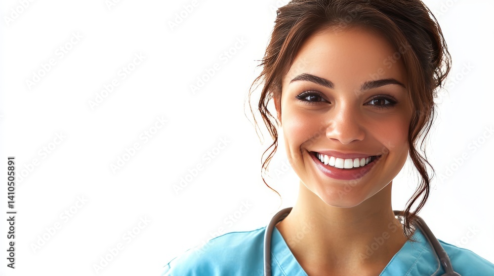 Young nurse happy and greeting concept isolated on white background with character design. Young nurse happy and greeting concept isolated on white background with character design.