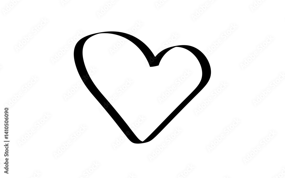 Minimal Love shape brush stock isolated on transparent background, heart PNG file Minimal Love shape brush stock isolated on transparent background, heart PNG file